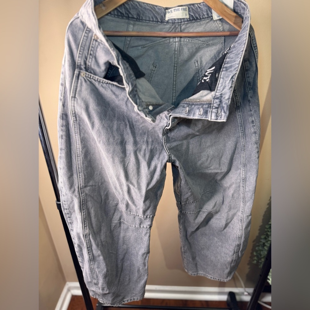 Free People FP Movement Womens We The Free Good Luck Mid-Rise Barrel Jeans